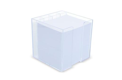 Paper pad 10x10x10cm FSC in cube box with stationery compartments 