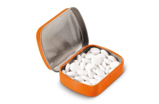 Mini Pfefferminzdose Orange