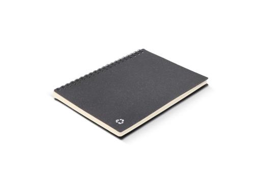 Notebook recycled leather Midi Dark grey