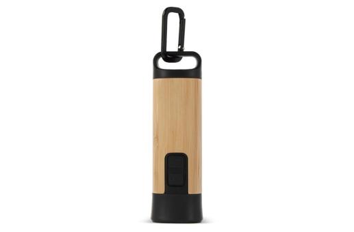 Wiederaufladbare R-ABS & Bamboo Taschenlampe Schwarz