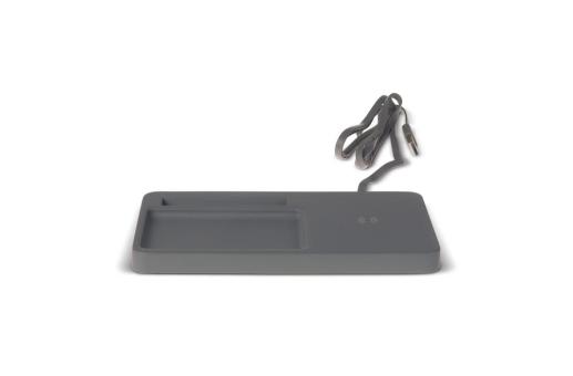 Limestone Desk organizer with wireless charger 5W Grau