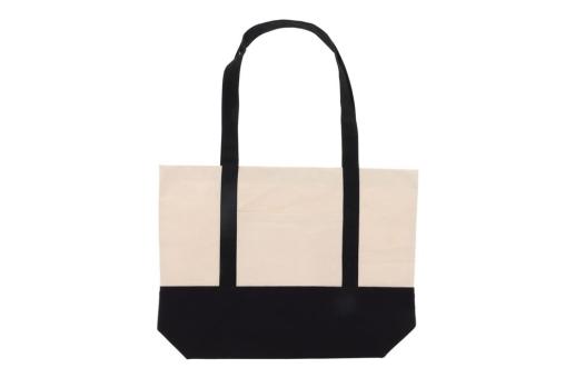 Strandtasche Baumwollsegeltuch OEKO-TEX® 280g/m² 42x10x30cm Schwarz