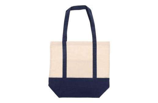 Shopping bag OEKO-TEX® cotton 140g/m² 40x10x35cm Dark blue