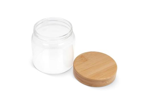 Canister glass & bamboo 600ml Transparent