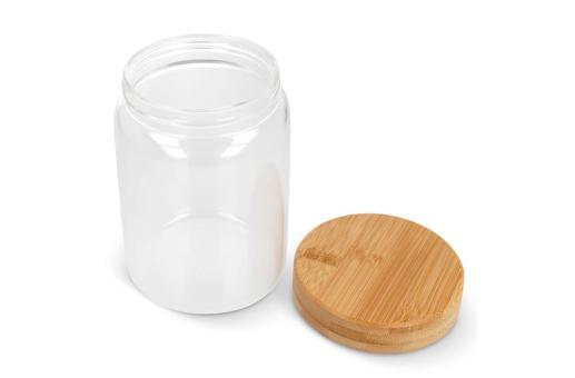 Canister glass & bamboo 900ml Transparent