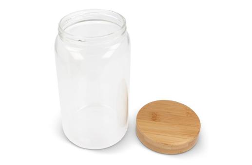 Canister glass & bamboo 1200ml Transparent