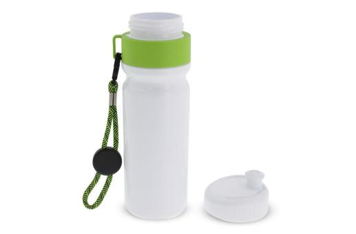 Sports bottle with edge and cord 750ml Frog/white