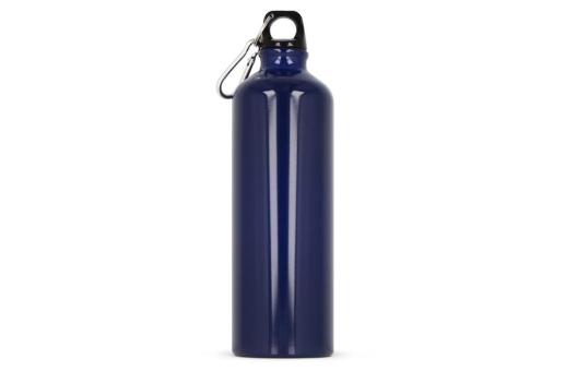 Water bottle aluminum with carabiner 750ml Dark blue