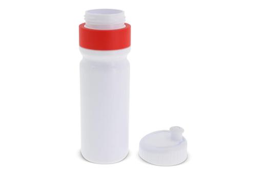 Sportflasche mit Rand 750ml Weiß/rot