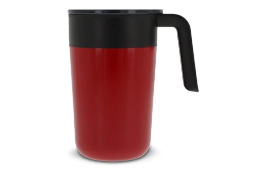 Double walled coffee mug 400ml Dark red