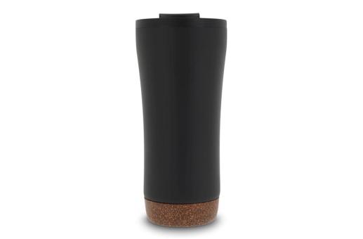 Double walled tumbler cork base 480ml Black