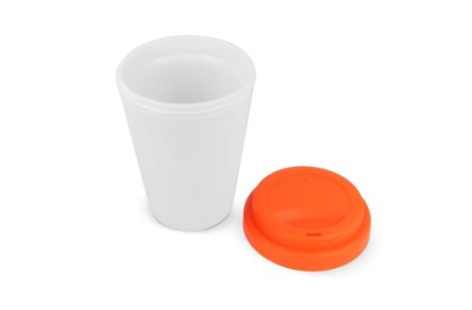 RPP Coffee Cup White body 250ml Orange/white