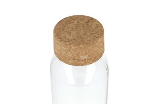 Glass bottle with cork lid 500ml Transparent