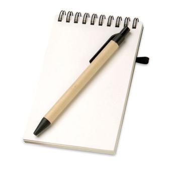 SONORA A6 recycled notepad with pen Black