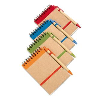 SONORA A6 recycled notepad with pen Orange