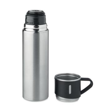 TONIA Double wall bottle 420 ml Flat silver