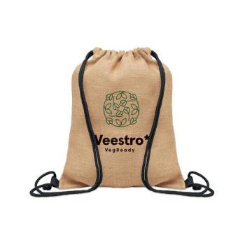 FUKURO Jute drawstring bag Black