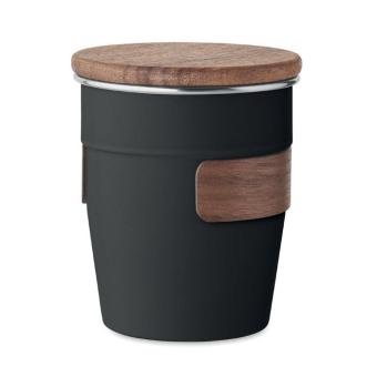 WALNUT Single wall tumbler 350 ml Black