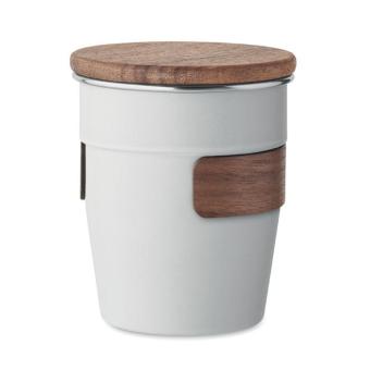 WALNUT Single wall tumbler 350 ml White