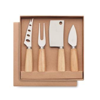 CAMEMBERT Set of 4 cheese knives Timber