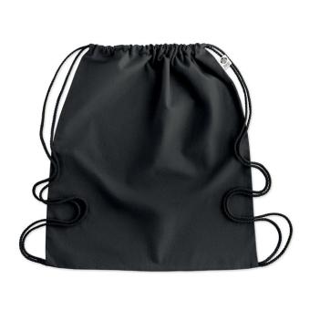 YUKI COLOUR Organic cotton drawstring bag Black