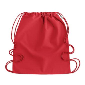 YUKI COLOUR Organic cotton drawstring bag Red