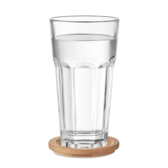 SEMPRE Glass with bamboo lid/coaster Transparent