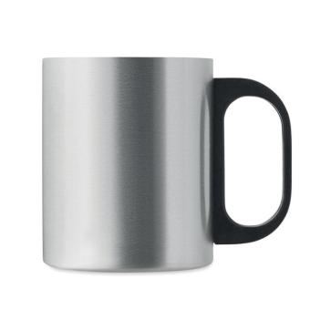 TANISS Double wall mug 300 ml Flat silver