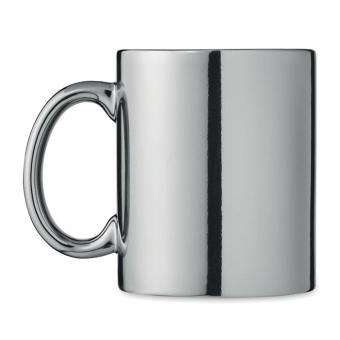 HOLLY Ceramic mug metallic 300 ml Shiny silver