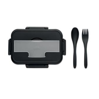 MAKAN Lunch box with cutlery in PP Black