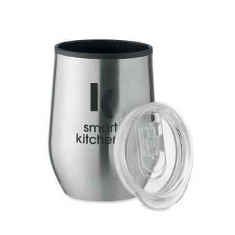 CHIN CHAN Double wall travel cup 350 ml Flat silver