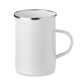 SILVER Metal mug with enamel layer 