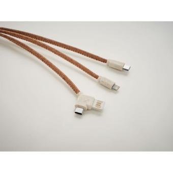 CABIE 3 in 1 charging cable in cork Fawn