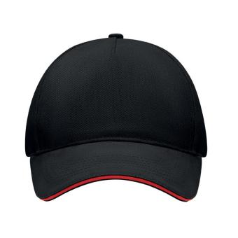 SINGA 5 panel baseball cap Black/red