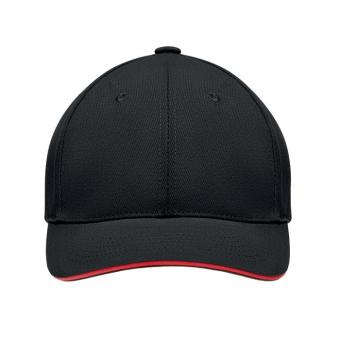 TEKAPO Baseball Kappe 6 Panels        MO9643 Schwarz/rot