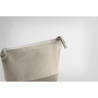 KLEUREN Bicolour cotton cosmetic bag Convoy grey