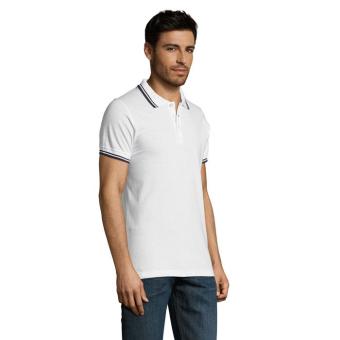 PASADENA men polo 200g, white/navy White/navy | L