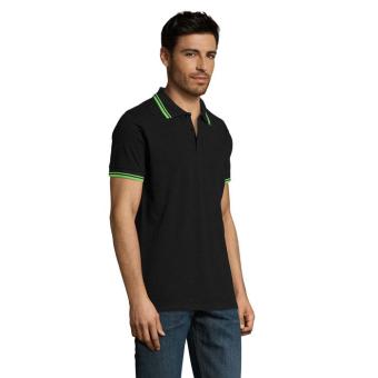 PASADENA men polo 200g, black, lime Black, lime | L