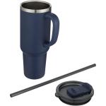 Sydney 1200 ml double wall RCS certified copper vacuum insulated tumbler with straw Navy