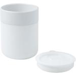 Java 330 ml ceramic tumbler with silicone wrap and plastic lid White