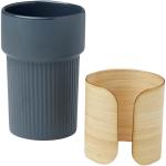 Fika 340 ml tumbler with bamboo sleeve Blue