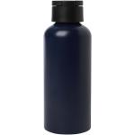 Trinity 600 ml RCS certified recycled aluminium water bottle with RPET lid Navy