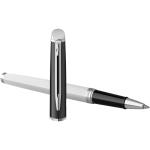 Hemisphere colour blocking rollerball pen with palladium trim White/black