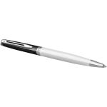 Hemisphere colour blocking ballpoint pen with palladium trim White/black