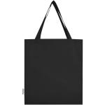 Madras 140 g/m² GRS recycled cotton gusset tote bag Black