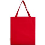 Madras 140 g/m² GRS recycled cotton gusset tote bag Red