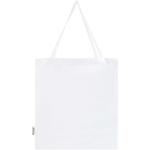 Madras 140 g/m² GRS recycled cotton gusset tote bag White