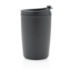 XD Collection GRS recycelter PP-Becher mit Flip-Deckel Grau