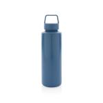 XD Collection RCS certified recycled PP water bottle with handle Aztec blue