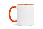 Mug subli Oslo colored inside & handle 300ml Orange/white